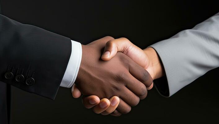 Business partnership handshake